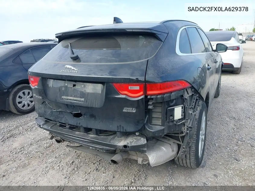 2020 Jaguar F-Pace 25T Prestige VIN: SADCK2FX0LA629378 Lot: 12626635
