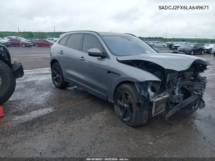 2020 Jaguar F-Pace Premium P250 Awd Automatic VIN: SADCJ2FX6LA649671 Lot: 45196027
