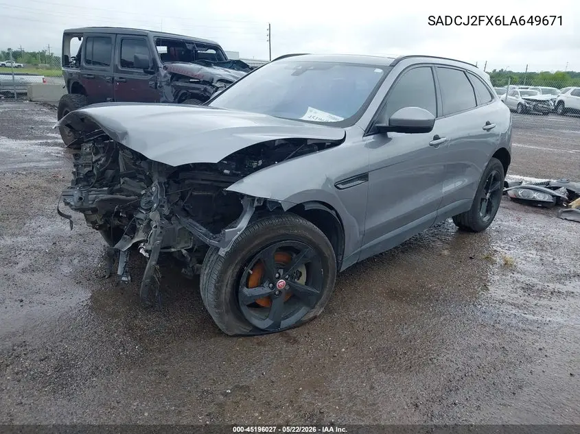 2020 Jaguar F-Pace Premium P250 Awd Automatic VIN: SADCJ2FX6LA649671 Lot: 45196027