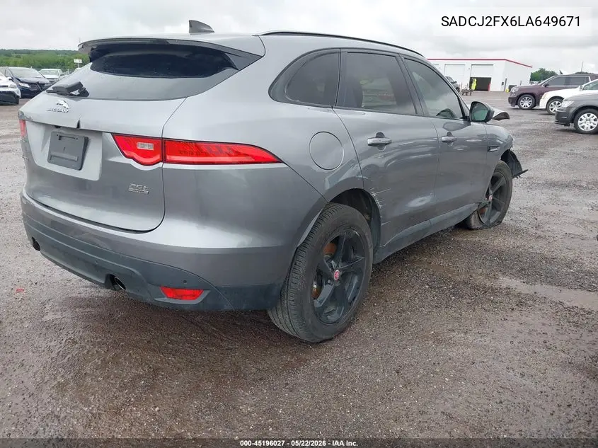 2020 Jaguar F-Pace Premium P250 Awd Automatic VIN: SADCJ2FX6LA649671 Lot: 45196027