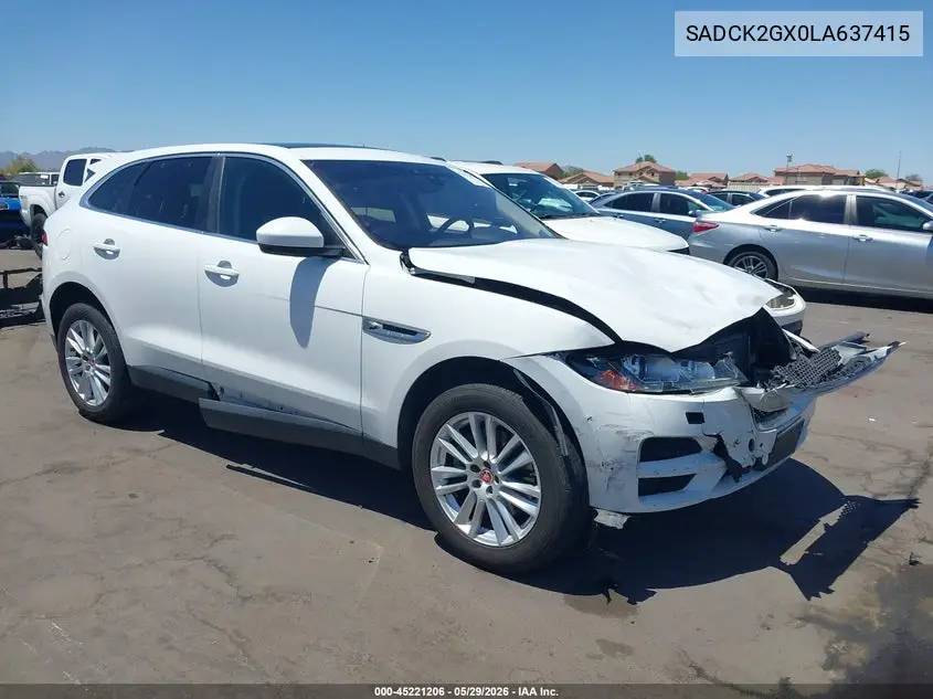 2020 Jaguar F-Pace Prestige P300 Awd Automatic VIN: SADCK2GX0LA637415 Lot: 45221206