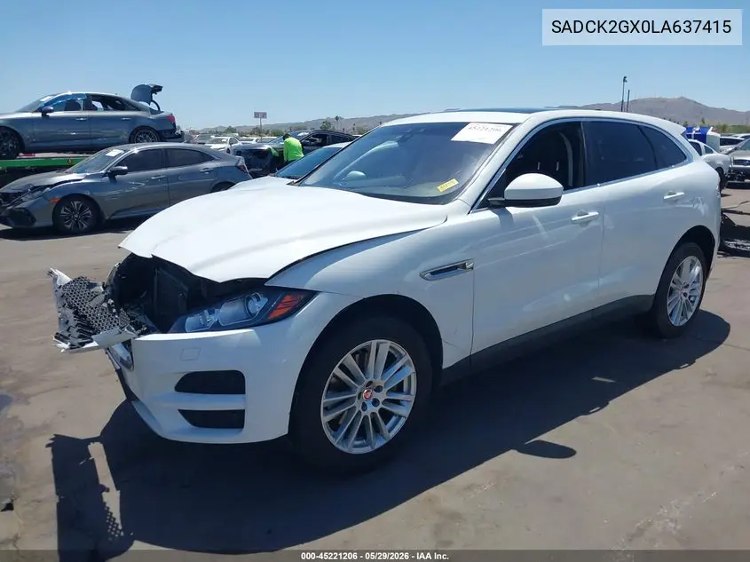 2020 Jaguar F-Pace Prestige P300 Awd Automatic VIN: SADCK2GX0LA637415 Lot: 45221206