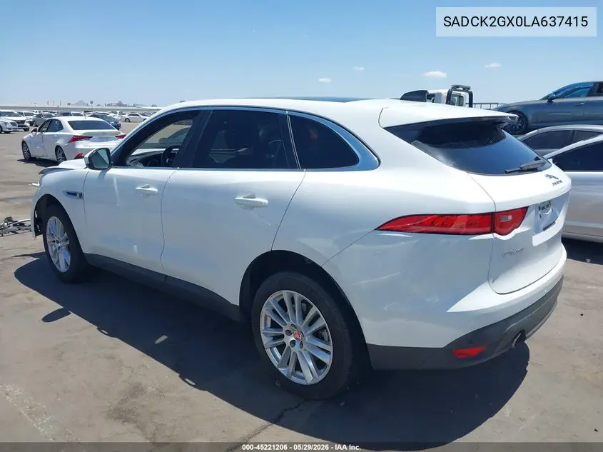 2020 Jaguar F-Pace Prestige P300 Awd Automatic VIN: SADCK2GX0LA637415 Lot: 45221206