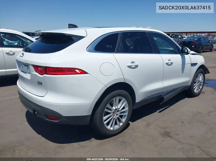 2020 Jaguar F-Pace Prestige P300 Awd Automatic VIN: SADCK2GX0LA637415 Lot: 45221206