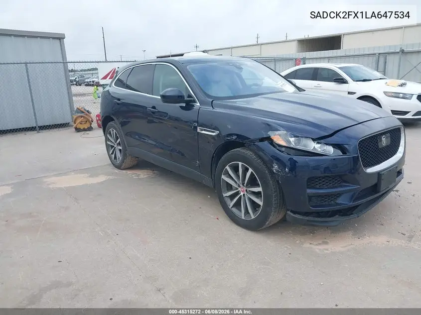 2020 Jaguar F-Pace Prestige P250 Awd Automatic VIN: SADCK2FX1LA647534 Lot: 45315272