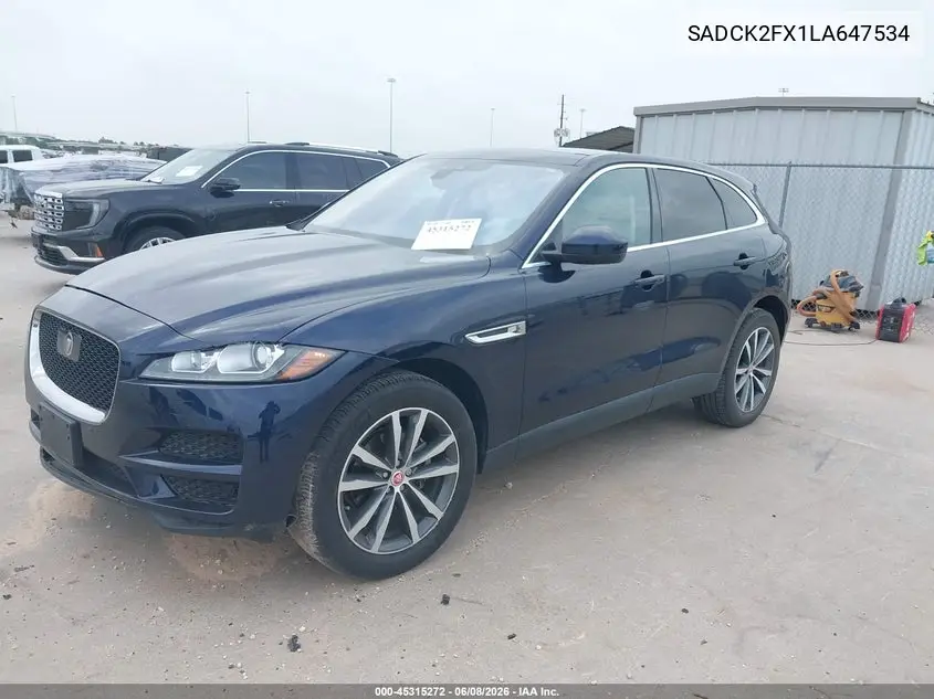 2020 Jaguar F-Pace Prestige P250 Awd Automatic VIN: SADCK2FX1LA647534 Lot: 45315272
