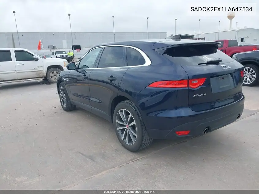 2020 Jaguar F-Pace Prestige P250 Awd Automatic VIN: SADCK2FX1LA647534 Lot: 45315272