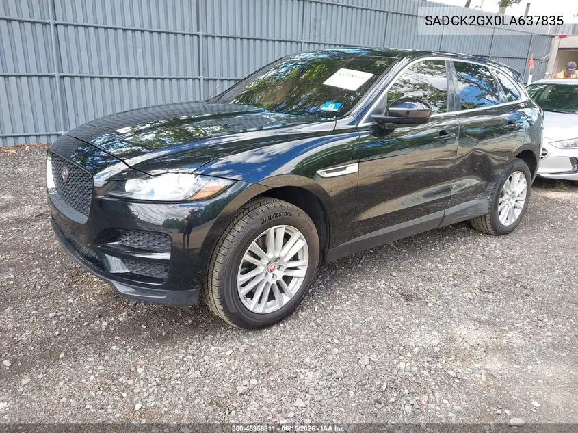 2020 Jaguar F-Pace Prestige P300 Awd Automatic VIN: SADCK2GX0LA637835 Lot: 45358811