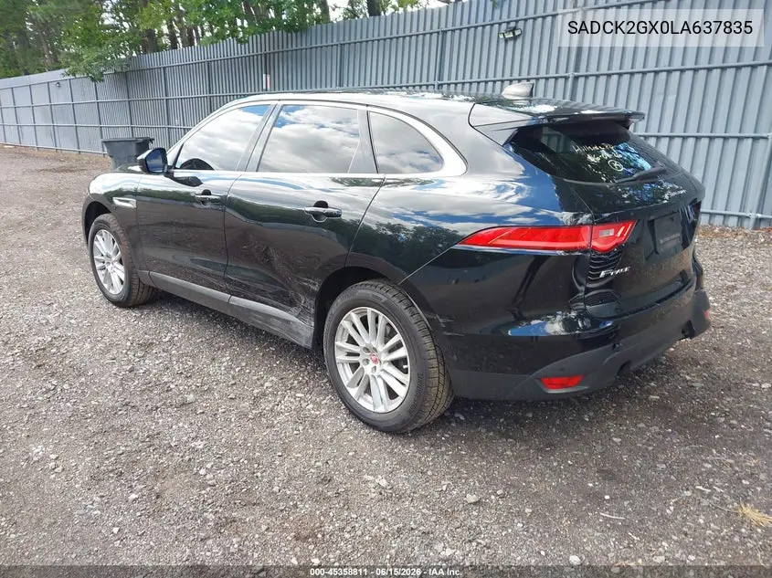 2020 Jaguar F-Pace Prestige P300 Awd Automatic VIN: SADCK2GX0LA637835 Lot: 45358811