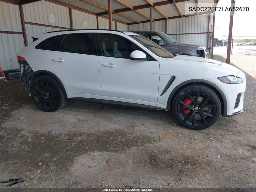 2020 Jaguar F-Pace Svr P550 Awd Automatic VIN: SADCZ2EE7LA652670 Lot: 45465716