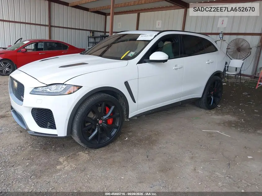 2020 Jaguar F-Pace Svr P550 Awd Automatic VIN: SADCZ2EE7LA652670 Lot: 45465716