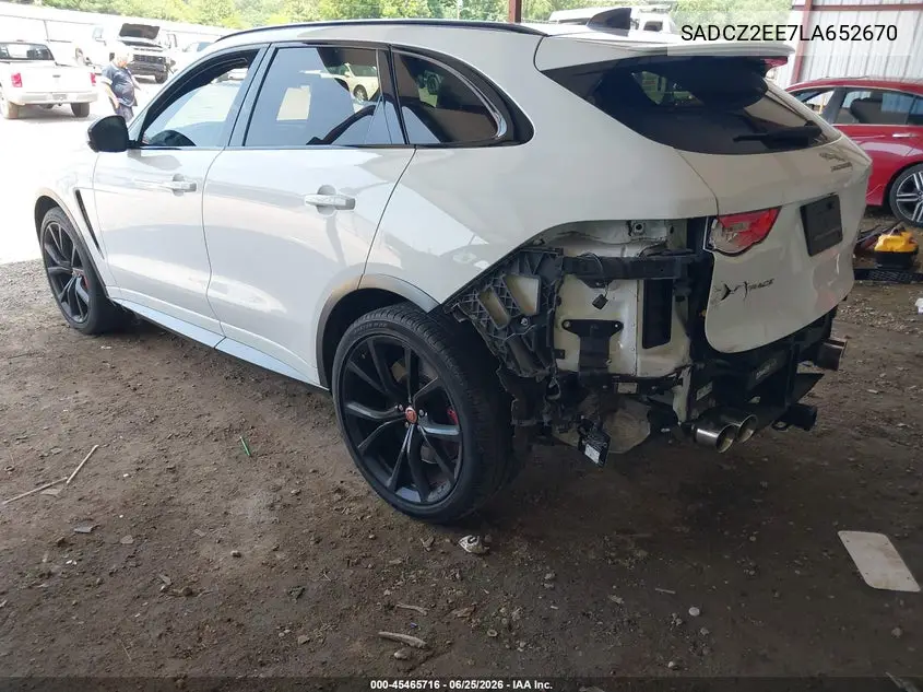 2020 Jaguar F-Pace Svr P550 Awd Automatic VIN: SADCZ2EE7LA652670 Lot: 45465716