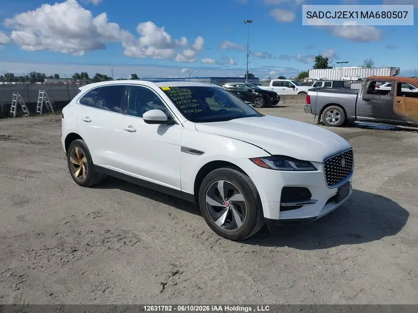 2021 Jaguar F-Pace S VIN: SADCJ2EX1MA680507 Lot: 12631782