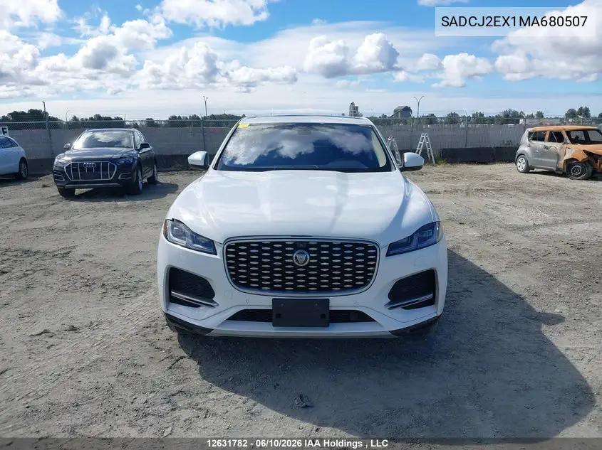 2021 Jaguar F-Pace S VIN: SADCJ2EX1MA680507 Lot: 12631782