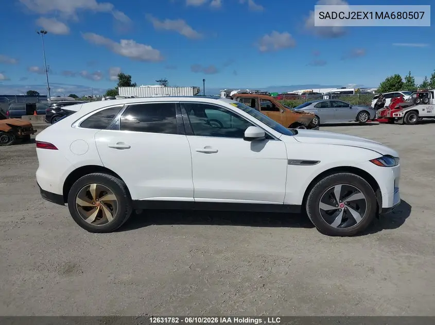 2021 Jaguar F-Pace S VIN: SADCJ2EX1MA680507 Lot: 12631782