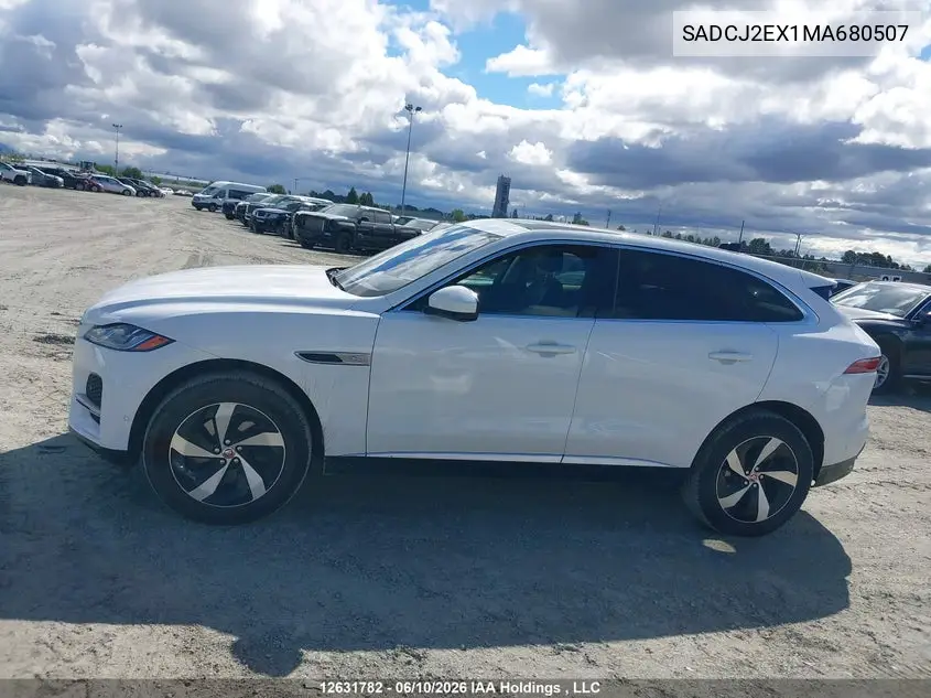 2021 Jaguar F-Pace S VIN: SADCJ2EX1MA680507 Lot: 12631782