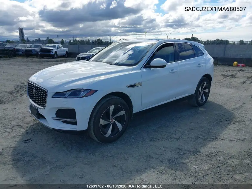 2021 Jaguar F-Pace S VIN: SADCJ2EX1MA680507 Lot: 12631782