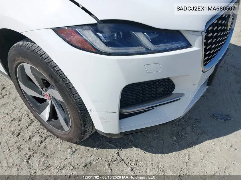 2021 Jaguar F-Pace S VIN: SADCJ2EX1MA680507 Lot: 12631782