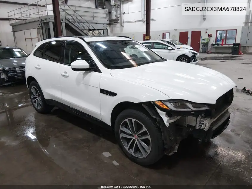 2021 Jaguar F-Pace S P250 Awd Automatic VIN: SADCJ2EX3MA678824 Lot: 45212411