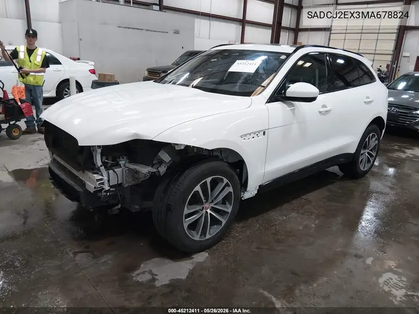 2021 Jaguar F-Pace S P250 Awd Automatic VIN: SADCJ2EX3MA678824 Lot: 45212411