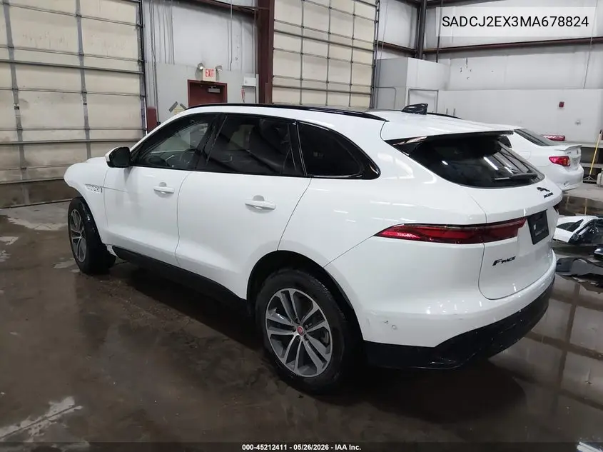 2021 Jaguar F-Pace S P250 Awd Automatic VIN: SADCJ2EX3MA678824 Lot: 45212411