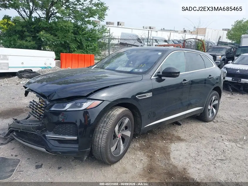 2021 Jaguar F-Pace S P250 Awd Automatic VIN: SADCJ2EX3MA685465 Lot: 45231555