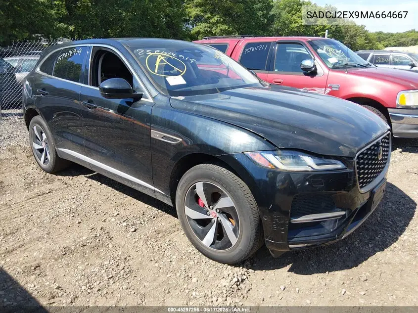2021 Jaguar F-Pace S P250 Awd Automatic VIN: SADCJ2EX9MA664667 Lot: 45297256