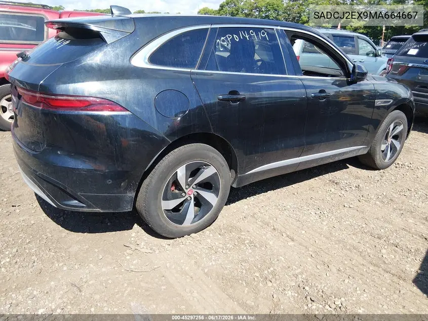 2021 Jaguar F-Pace S P250 Awd Automatic VIN: SADCJ2EX9MA664667 Lot: 45297256