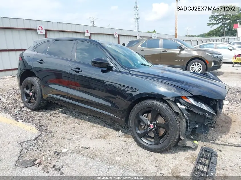 2021 Jaguar F-Pace S P250 Awd Automatic VIN: SADCJ2EX7MA671262 Lot: 45346987