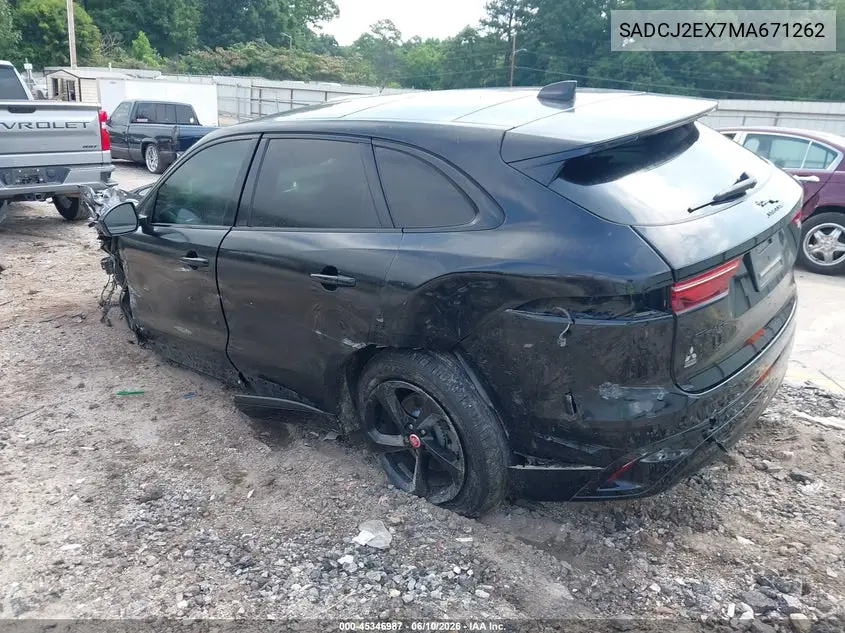 2021 Jaguar F-Pace S P250 Awd Automatic VIN: SADCJ2EX7MA671262 Lot: 45346987