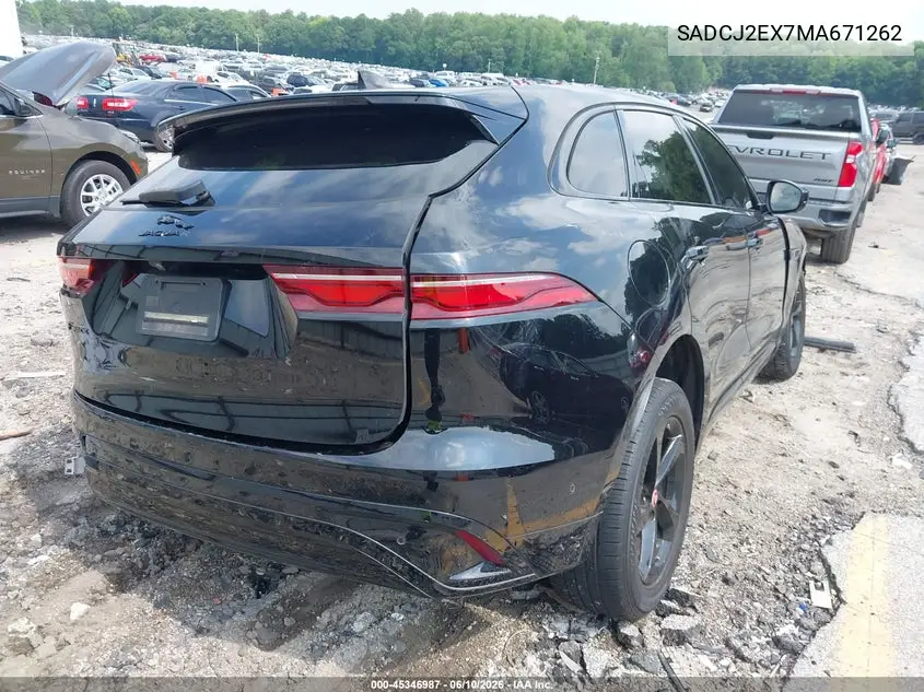 2021 Jaguar F-Pace S P250 Awd Automatic VIN: SADCJ2EX7MA671262 Lot: 45346987