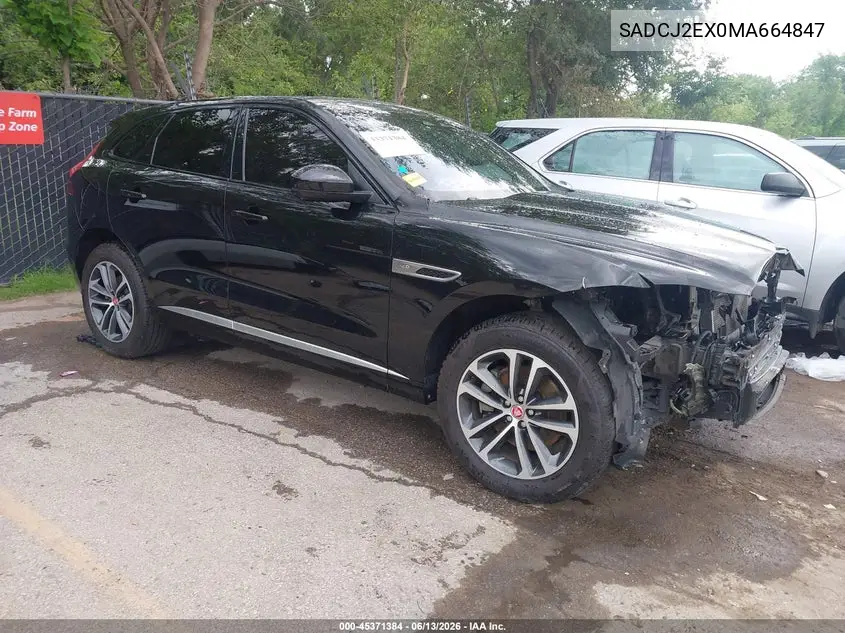 2021 Jaguar F-Pace S P250 Awd Automatic VIN: SADCJ2EX0MA664847 Lot: 45371384