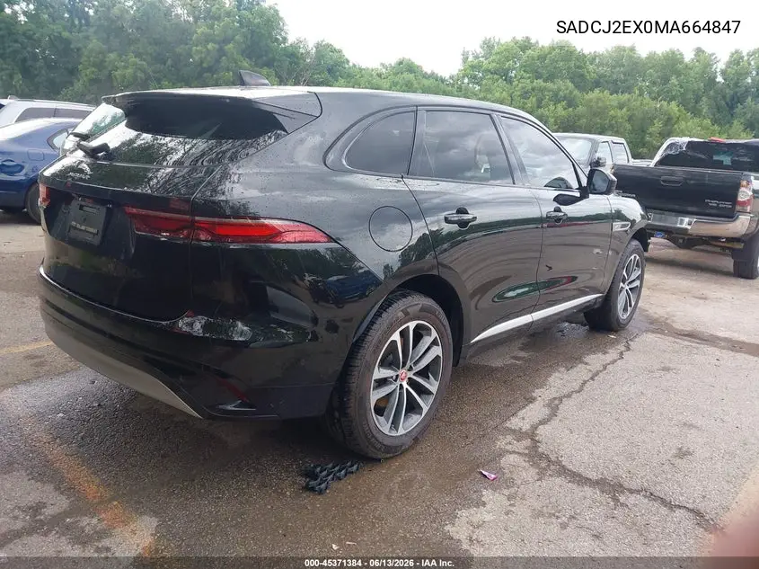 2021 Jaguar F-Pace S P250 Awd Automatic VIN: SADCJ2EX0MA664847 Lot: 45371384