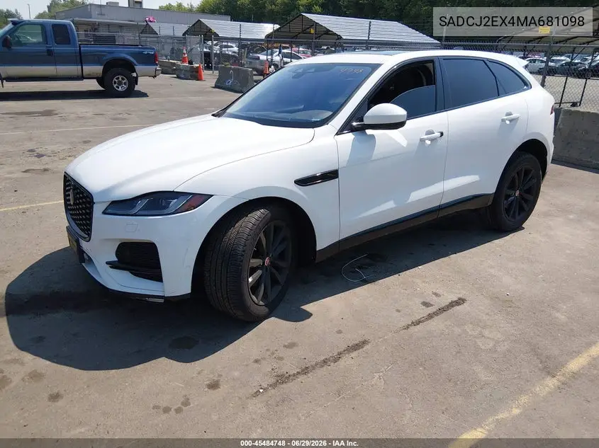 2021 Jaguar F-Pace S P250 Awd Automatic VIN: SADCJ2EX4MA681098 Lot: 45484748