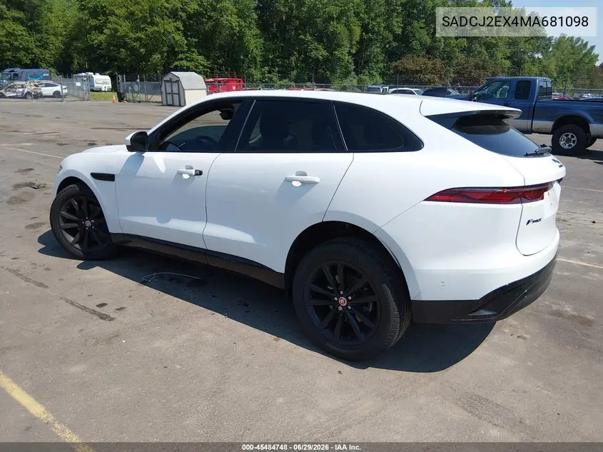 2021 Jaguar F-Pace S P250 Awd Automatic VIN: SADCJ2EX4MA681098 Lot: 45484748