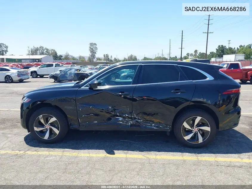 2021 Jaguar F-Pace S P250 Awd Automatic VIN: SADCJ2EX6MA668286 Lot: 45639231