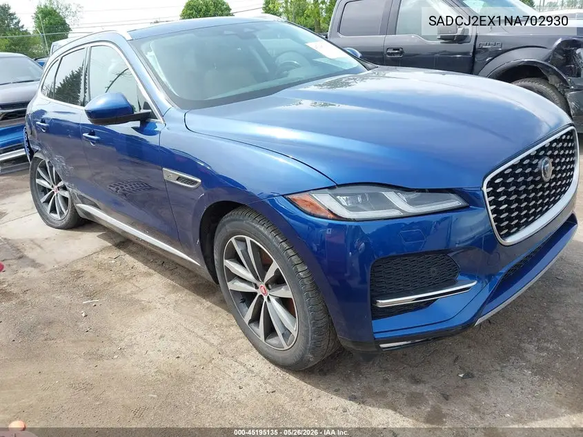 2022 Jaguar F-Pace S P250 Awd Automatic VIN: SADCJ2EX1NA702930 Lot: 45195135