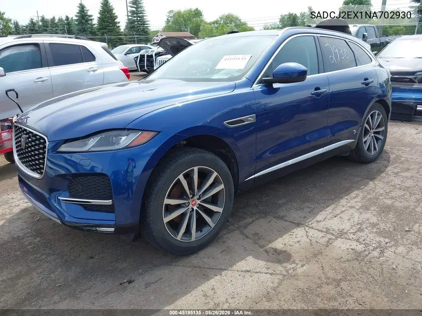 2022 Jaguar F-Pace S P250 Awd Automatic VIN: SADCJ2EX1NA702930 Lot: 45195135