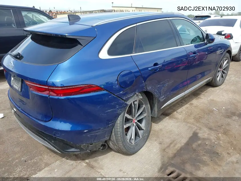 2022 Jaguar F-Pace S P250 Awd Automatic VIN: SADCJ2EX1NA702930 Lot: 45195135