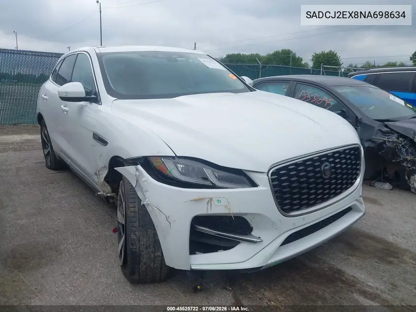 2022 Jaguar F-Pace S P250 Awd Automatic VIN: SADCJ2EX8NA698634 Lot: 45525722