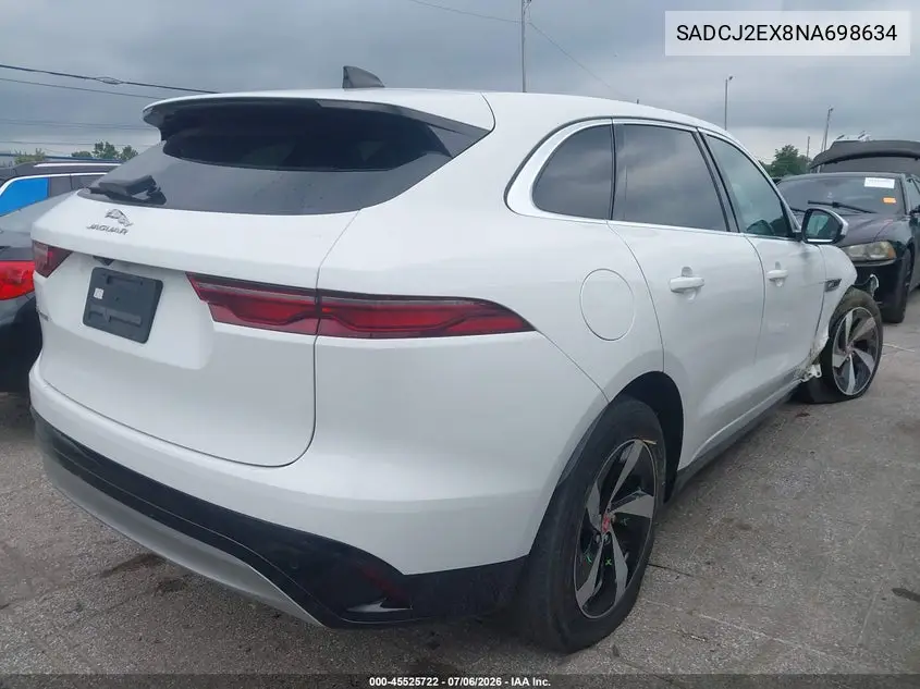 2022 Jaguar F-Pace S P250 Awd Automatic VIN: SADCJ2EX8NA698634 Lot: 45525722