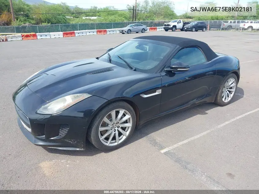 2014 Jaguar F-Type VIN: SAJWA6E75E8K02181 Lot: 44758283