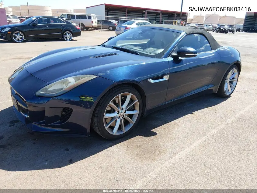 2014 Jaguar F-Type S VIN: SAJWA6FC6E8K03416 Lot: 44798311