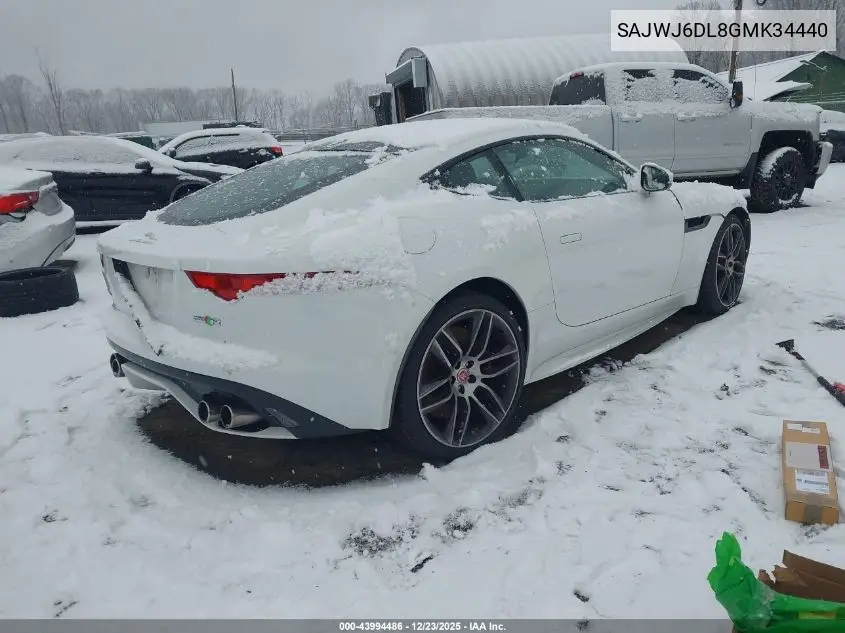 2016 Jaguar F-Type R VIN: SAJWJ6DL8GMK34440 Lot: 43994486
