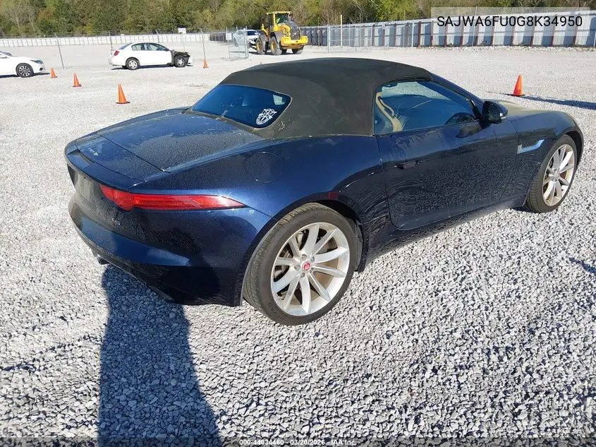 2016 Jaguar F-Type S VIN: SAJWA6FU0G8K34950 Lot: 44634460