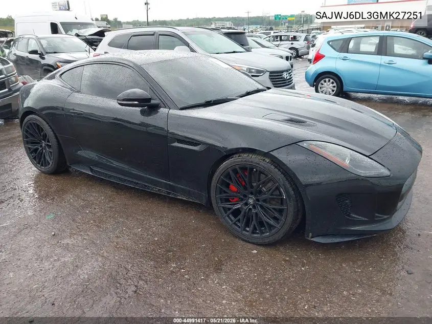 2016 Jaguar F-Type R VIN: SAJWJ6DL3GMK27251 Lot: 44991417