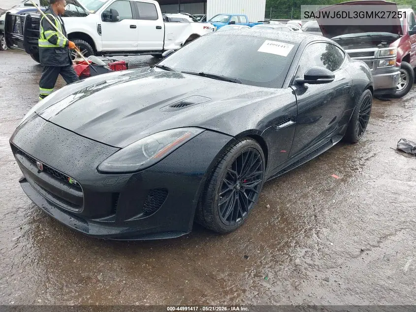 2016 Jaguar F-Type R VIN: SAJWJ6DL3GMK27251 Lot: 44991417