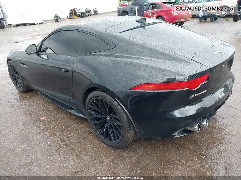 2016 Jaguar F-Type R VIN: SAJWJ6DL3GMK27251 Lot: 44991417