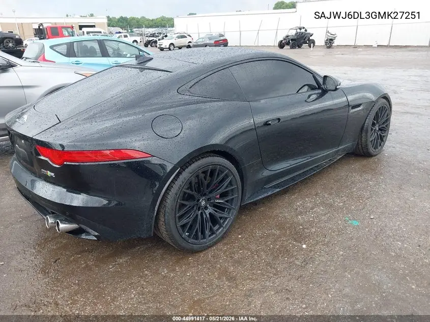 2016 Jaguar F-Type R VIN: SAJWJ6DL3GMK27251 Lot: 44991417