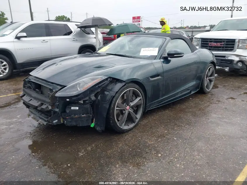 2016 Jaguar F-Type R VIN: SAJWJ6HL8GMK32732 Lot: 45162961
